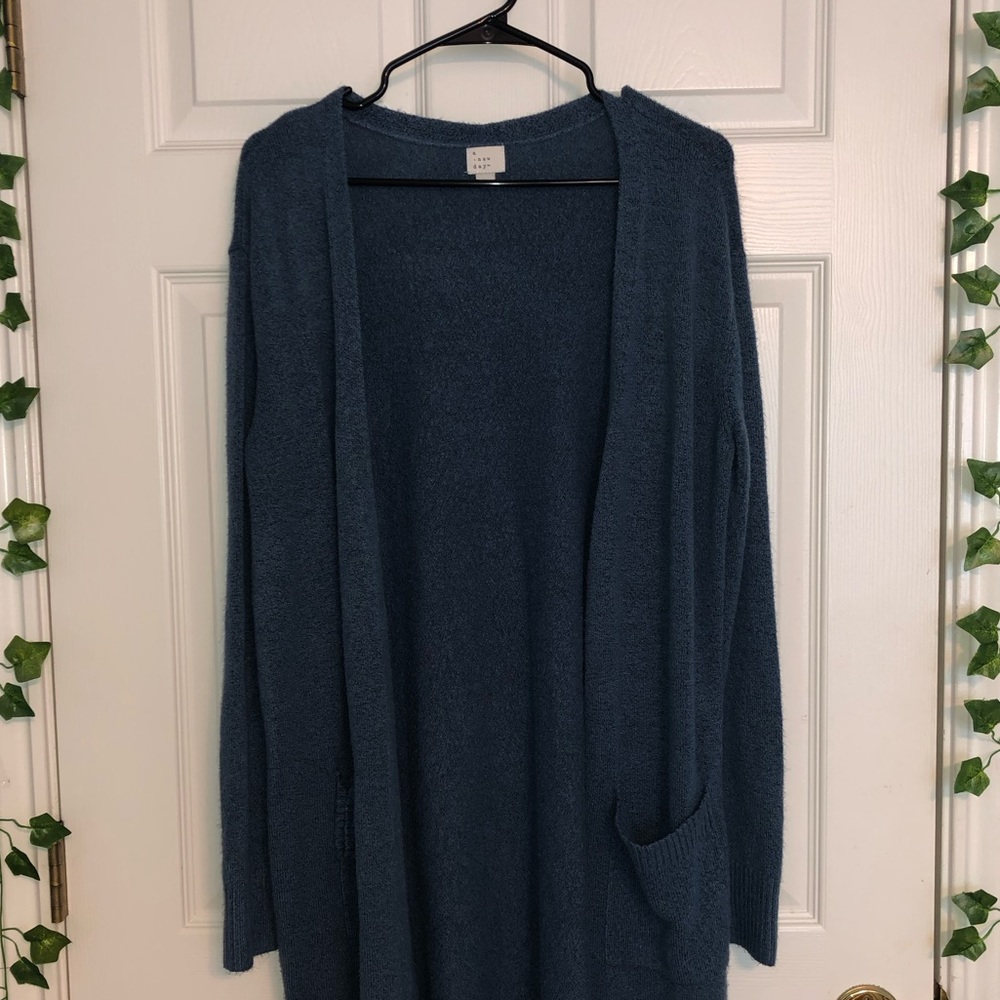 Medium Long Blue Cardigan